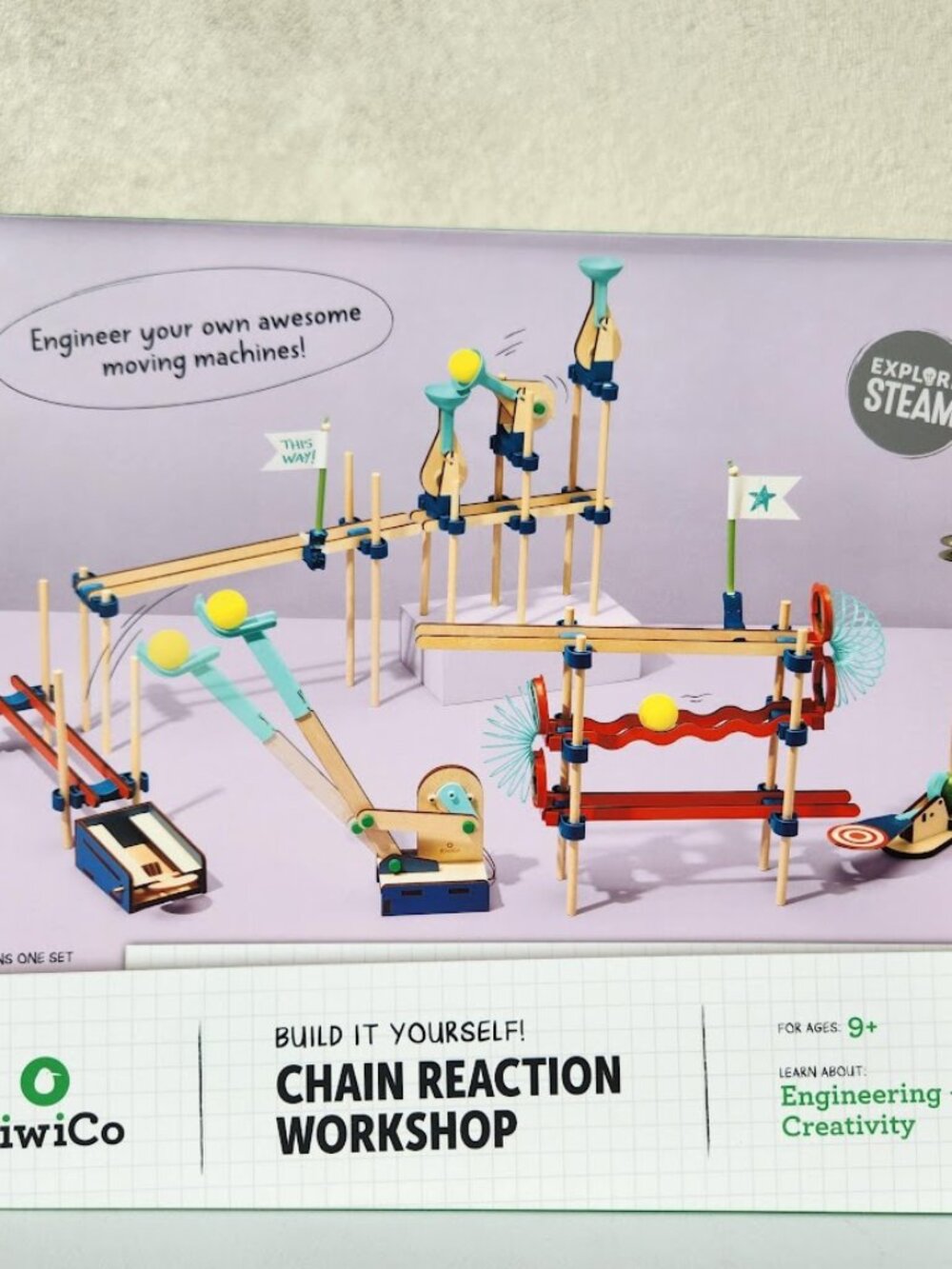 KiwiCo Chain Reaction Workshop KiwiCo. STEM Toy Set Engineering Science Kit Kiwi
